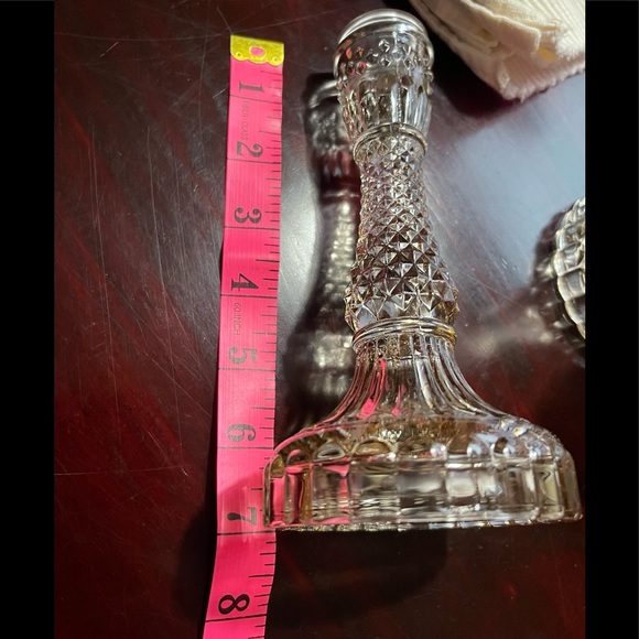 Cut Glass Candle Holders - Picture 4 of 5